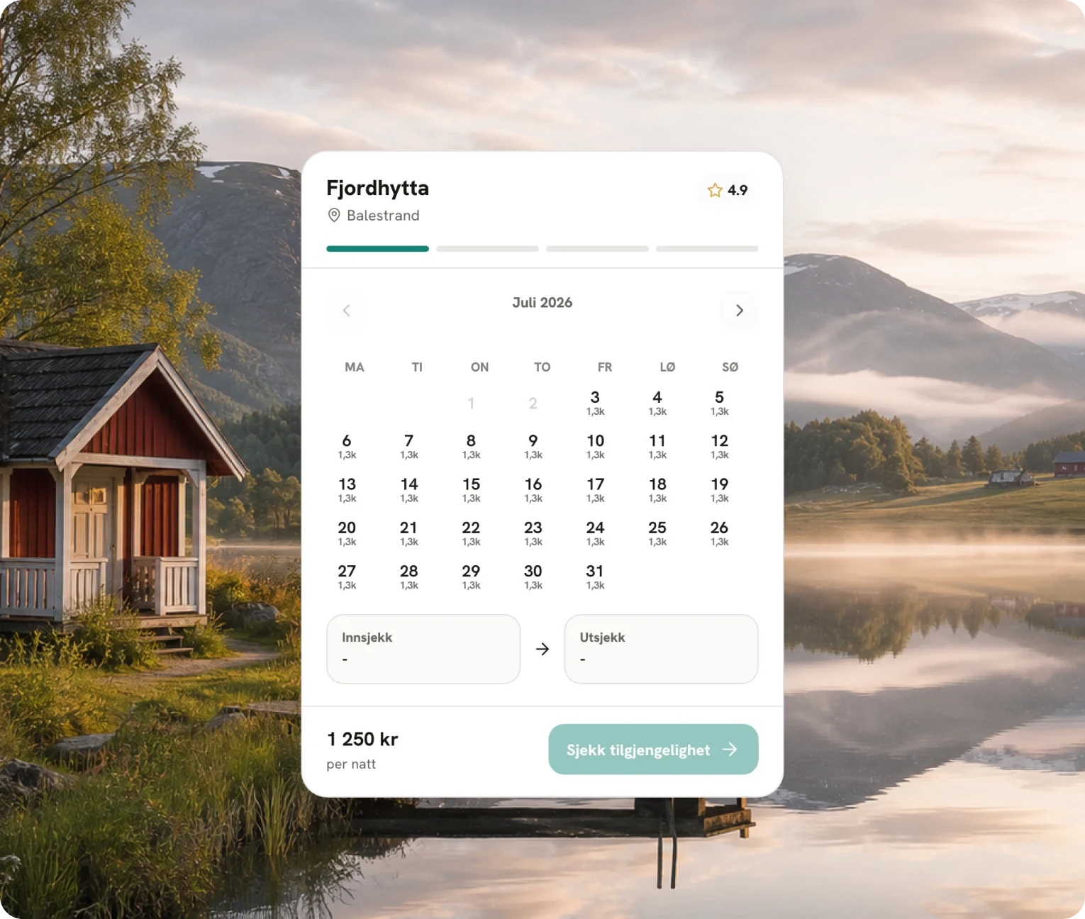 Bookingwidget fra Losji: Ta imot bookinger på din egen side